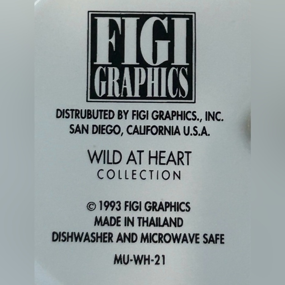 VINTAGE HEART SHAPED MUG ‘WILD ABOUT YOU’ 1993 FIJI GRAPHICS - Picture 5 of 5